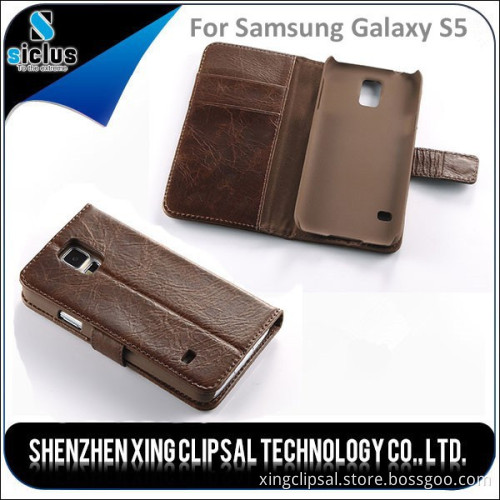 Facotry Personalized Custom Stitch Case Cover for Samsung Galaxy S5 Flip Leather Phone cases